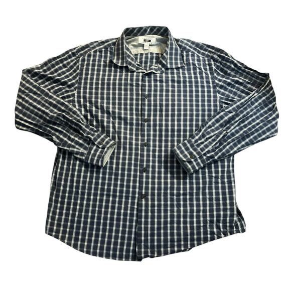 Joseph Abboud Blue Checkered Button-Down Mens Size XXL - Picture 1 of 5